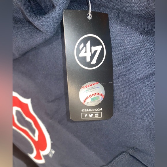 🎉HP🎉🎉NEW HOODIE BOSTON RED SOX Pullover 47 Brand Navy Sweatshirt Kangaroo XL - Picture 5 of 10